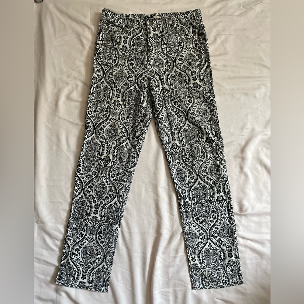 Men's Black and White Patterned Pants